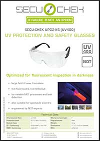 High-quality UV goggles SECU-CHEK UPG-2, large field of view, frameless, also suitable for spectacle wearers, clear, UV400