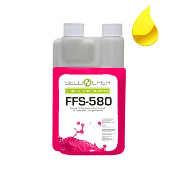 Figure: Leak detection dosing bottle: FFS-580 Leak detection dye red for mineral oils